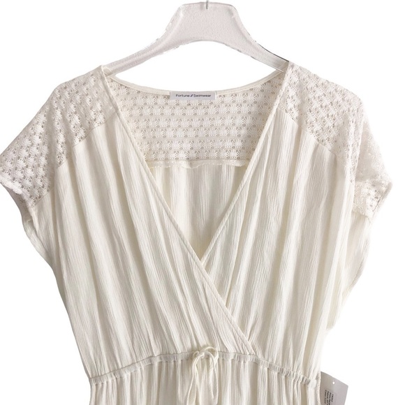 Fortune Swimwear Prim Paneled Crochet Midi Dress Ivory - Picture 2 of 7